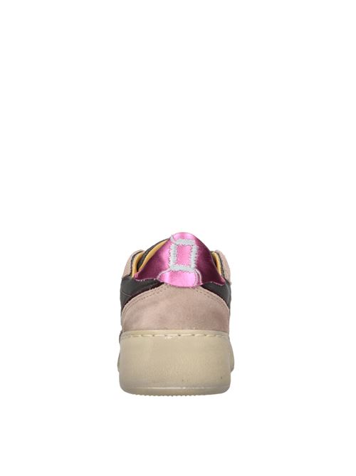 Leather and suede sneakers. MONO WAY | BANGO DONNA NYLONGRIGIO-BEIGE-FUXIA